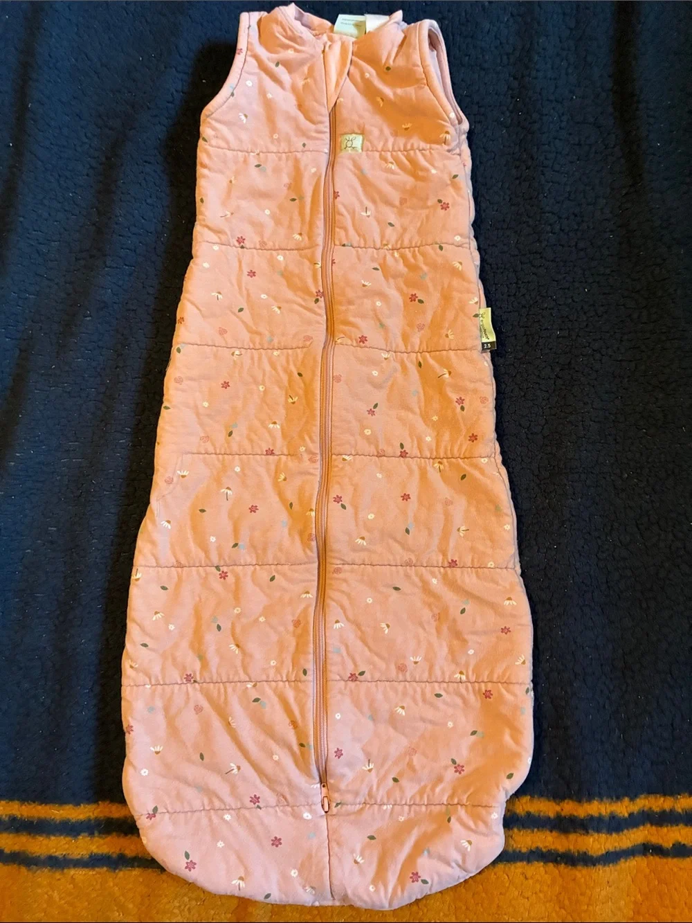 Ergopouch Sleeveless Pink Quilted Kids Sleep Sack with Floral Accent